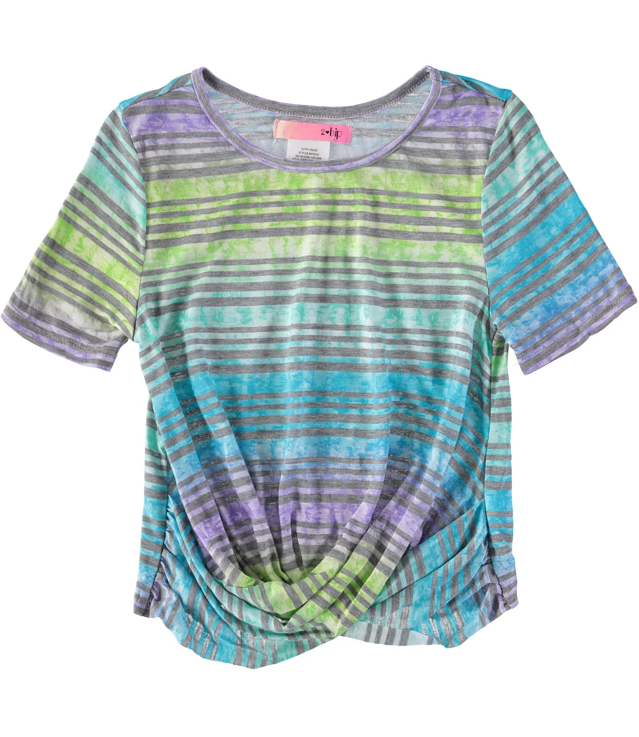 2-Hip Girls 7-16 Bubble Stripe Top