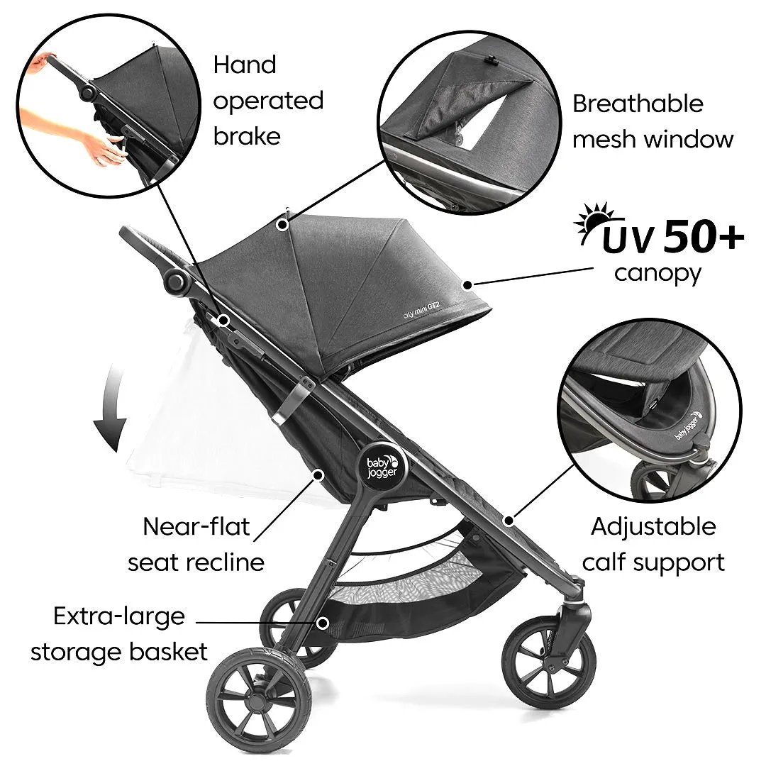 Baby Jogger City Mini GT2 Pushchair   Carry Cot Bundle - Opulent Black