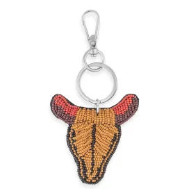 Beaded Steer Key Fob