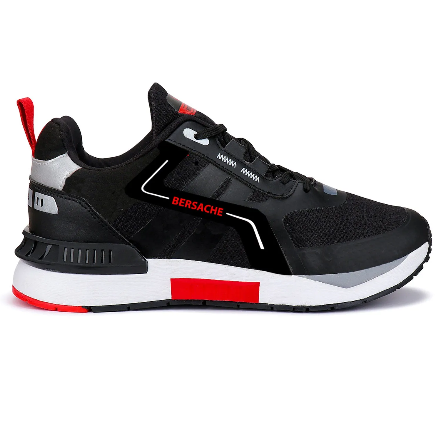 Bersache Lightweight Casual Sneaker Loafer Walking Shoes For Men(9081-Black)