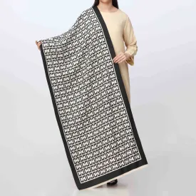Blkwht Winter Stole PW9713