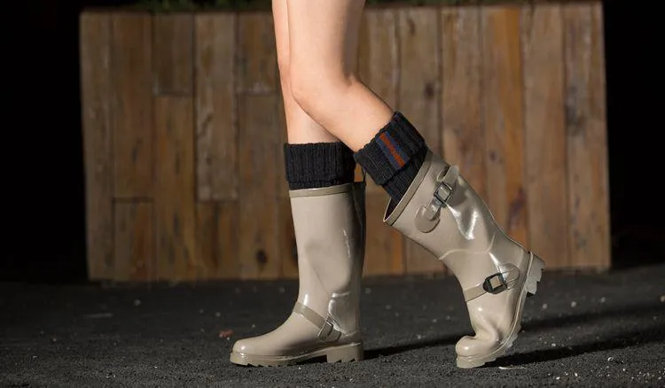 Boot cuff thick short-sleeved thick thick bamboo knit wool yarn socks - 2
