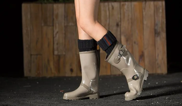 Boot cuff thick short-sleeved thick thick bamboo knit wool yarn socks - 2