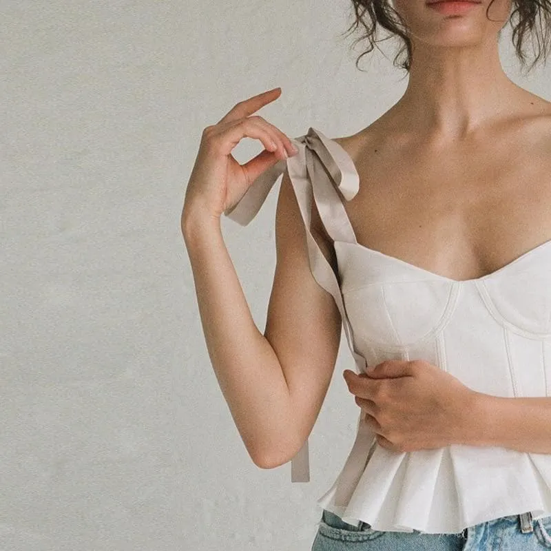 BOW LACE UP CROP TOP
