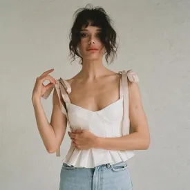 BOW LACE UP CROP TOP