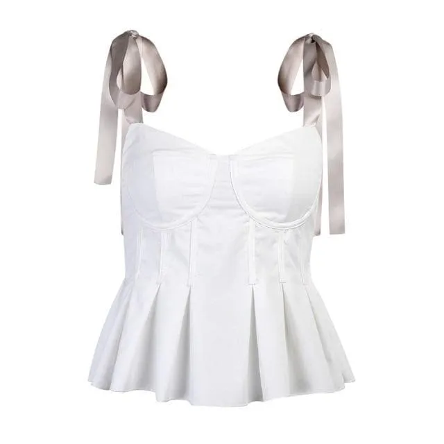 BOW LACE UP CROP TOP