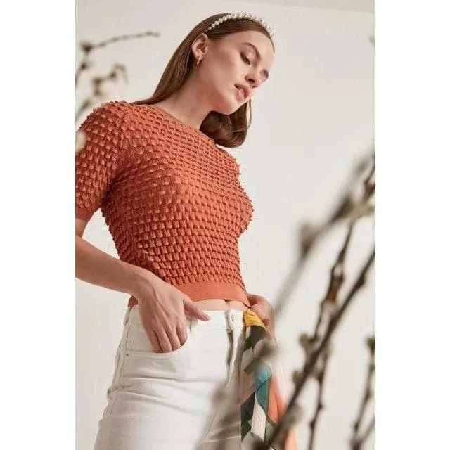 Bubble Short Sleeve Tops