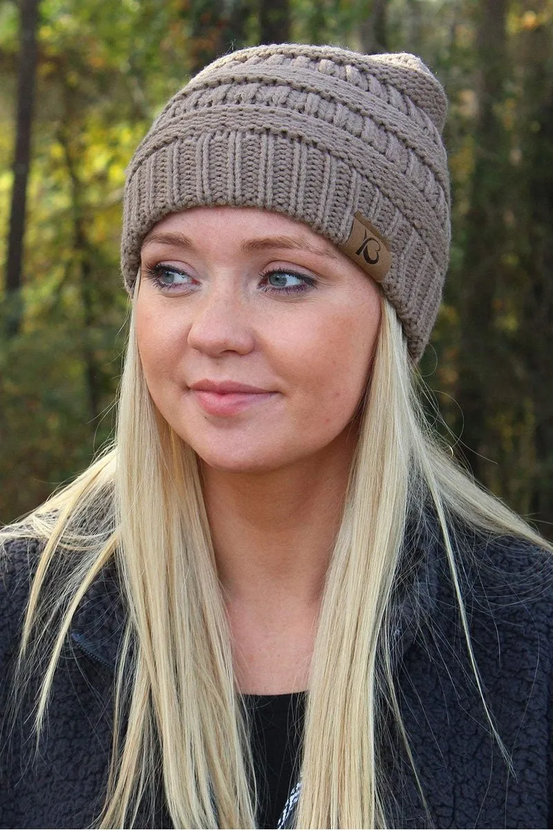Campfire Cozy Beanie, Taupe