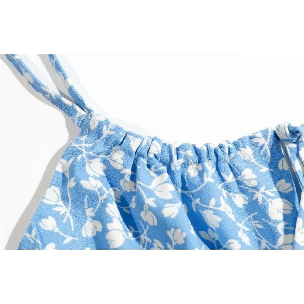 CASUAL FLORAL PRINT ELASTIC TOP