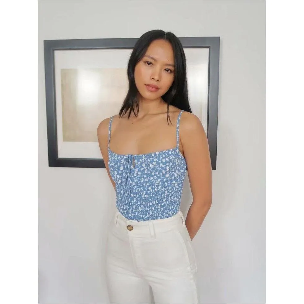 CASUAL FLORAL PRINT ELASTIC TOP