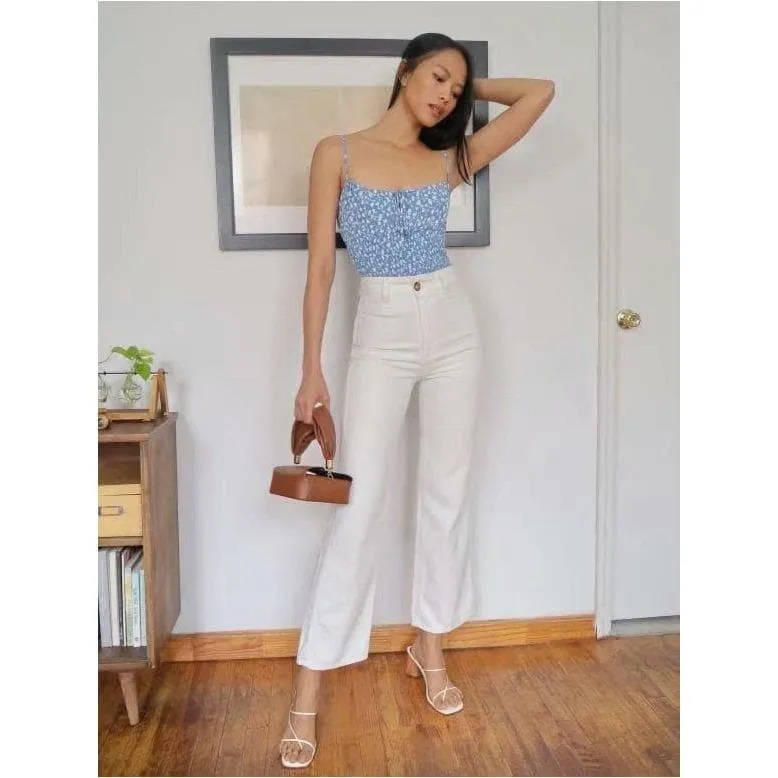 CASUAL FLORAL PRINT ELASTIC TOP