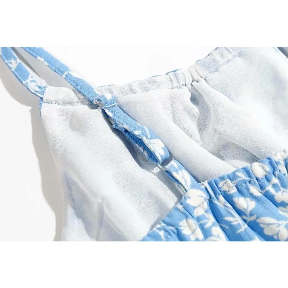 CASUAL FLORAL PRINT ELASTIC TOP