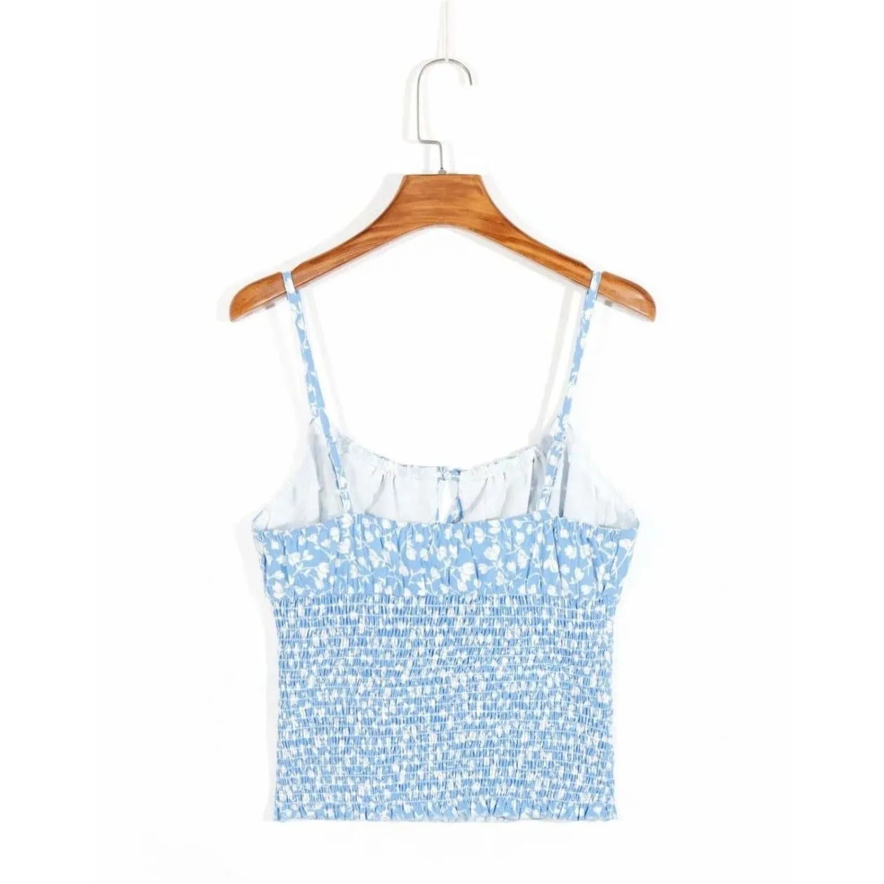CASUAL FLORAL PRINT ELASTIC TOP