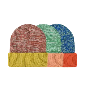 Colorblock Plush Knit Beanie