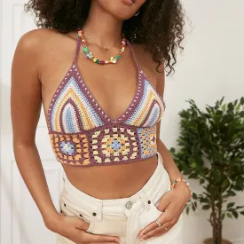 Colorful Striped Knitted Cami Top