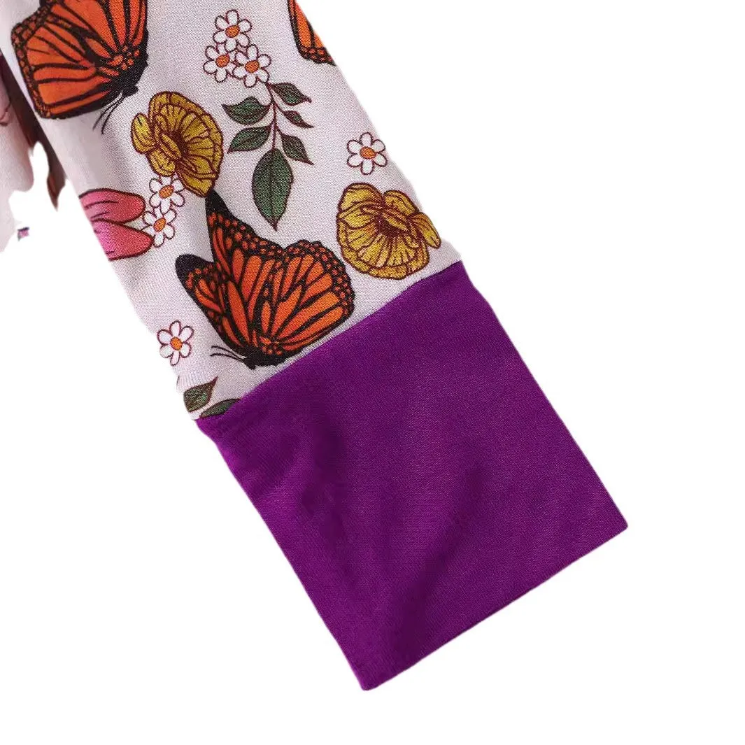 Comfortable Bamboo Baby Zippy Sleeper - Soft, Convertible Sleepwear || Butterfly Meadow