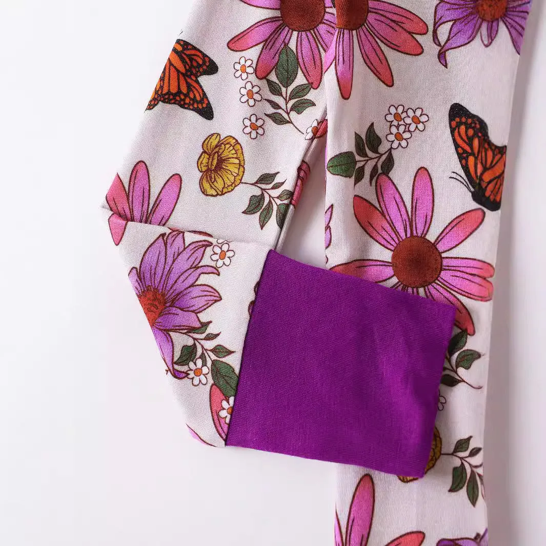 Comfortable Bamboo Baby Zippy Sleeper - Soft, Convertible Sleepwear || Butterfly Meadow