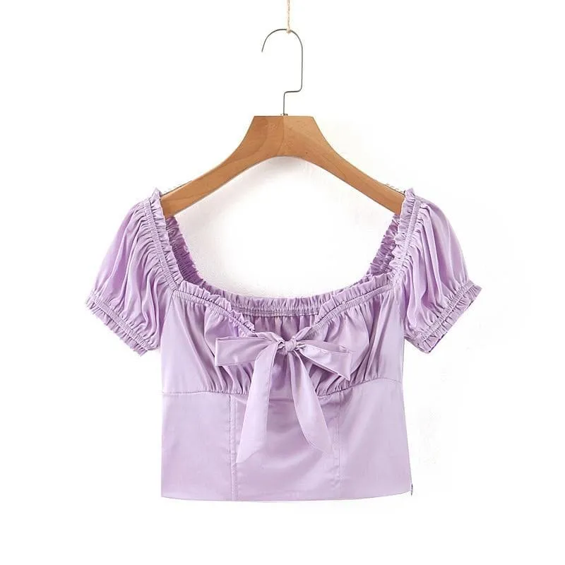 ELEGANT SHORT SLEEVE SUMMER BLOUSE