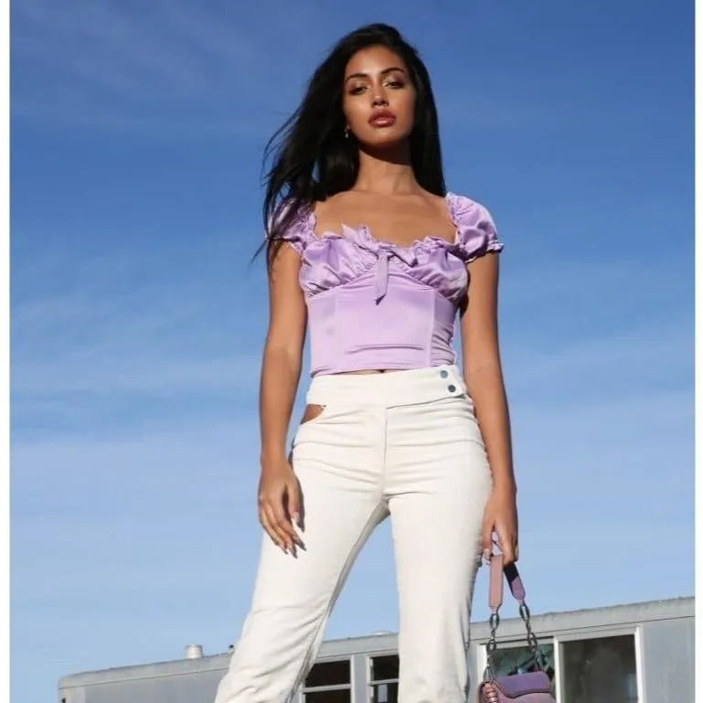 ELEGANT SHORT SLEEVE SUMMER BLOUSE