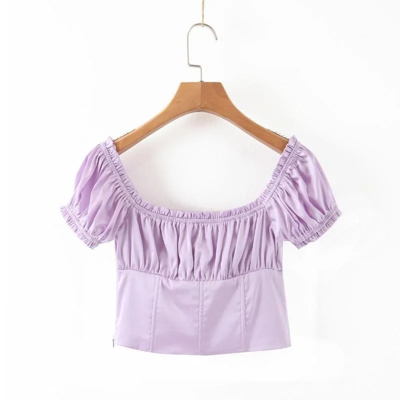 ELEGANT SHORT SLEEVE SUMMER BLOUSE