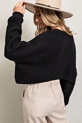 FINAL SALE Longing for The Weekend Cropped Knit Sweater