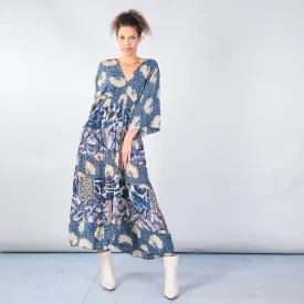 Floral and geometric boho maxi dress wholesale