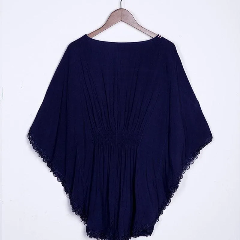 FLORAL EMBROIDERY LOOSE BLOUSE
