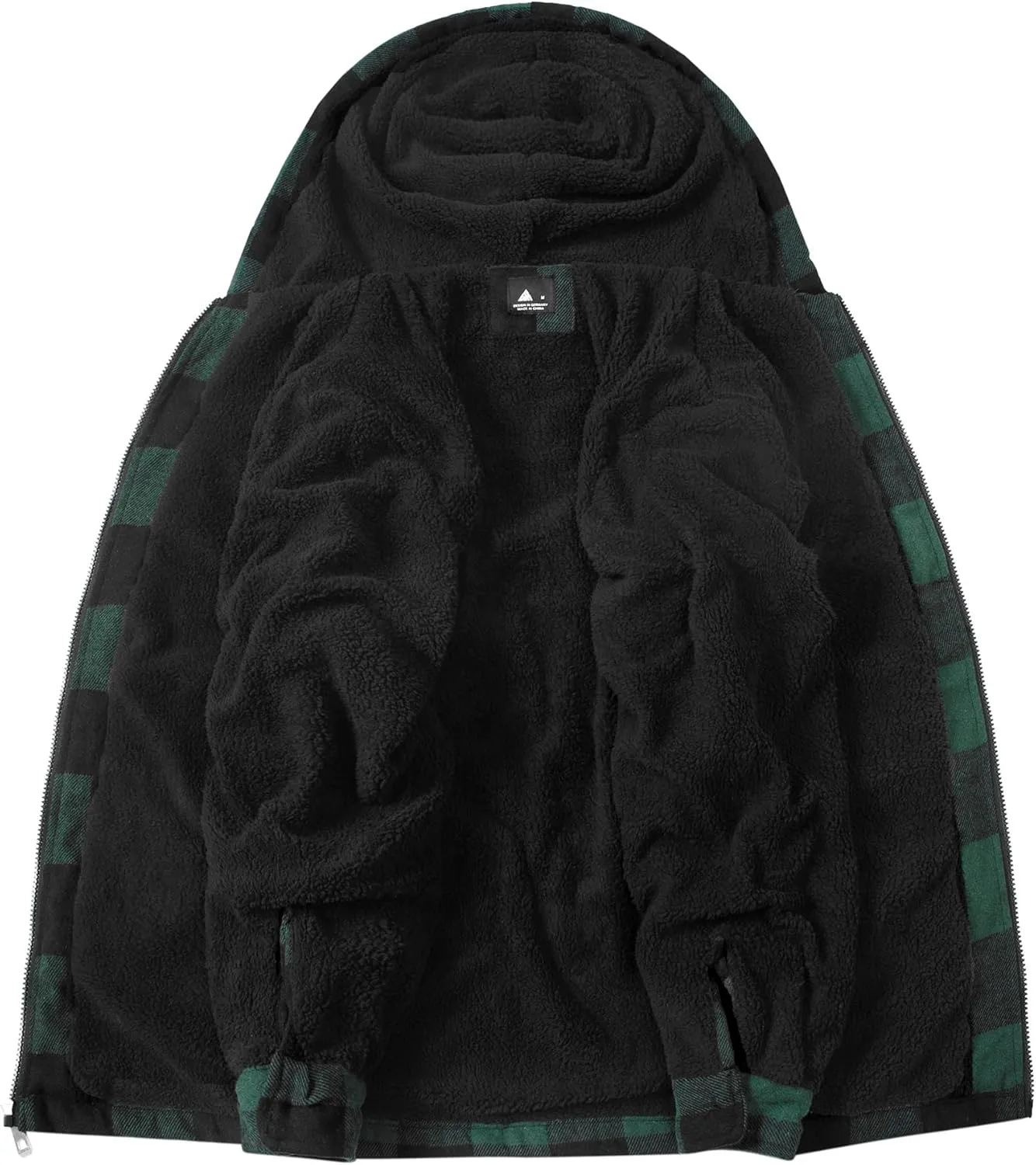 GEEK LIGHTING Men's Flannel Shirts Jacket Sherpa Lined Fleece Plaid Hoodie Long Sleeve Winter Warm Coat
