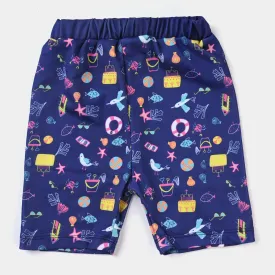 Girls Nylon Swim Short Beach Day-NAVY