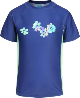 Girls Short Sleeve Swim Shirt for Kids Girls Rash Guard Swimsuits with UPF 50  Sun Protection Swim Top 3-16 Years