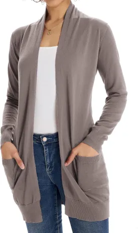 GRACE KARIN Women Lightweight Cardigan Sweaters with Pocket Long Sleeve Shrugs
