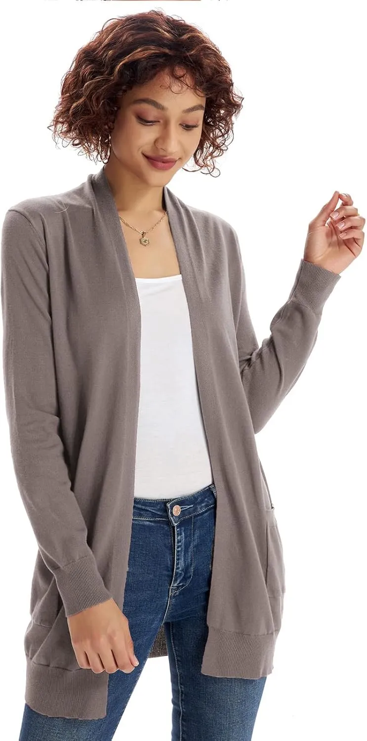 GRACE KARIN Women Lightweight Cardigan Sweaters with Pocket Long Sleeve Shrugs