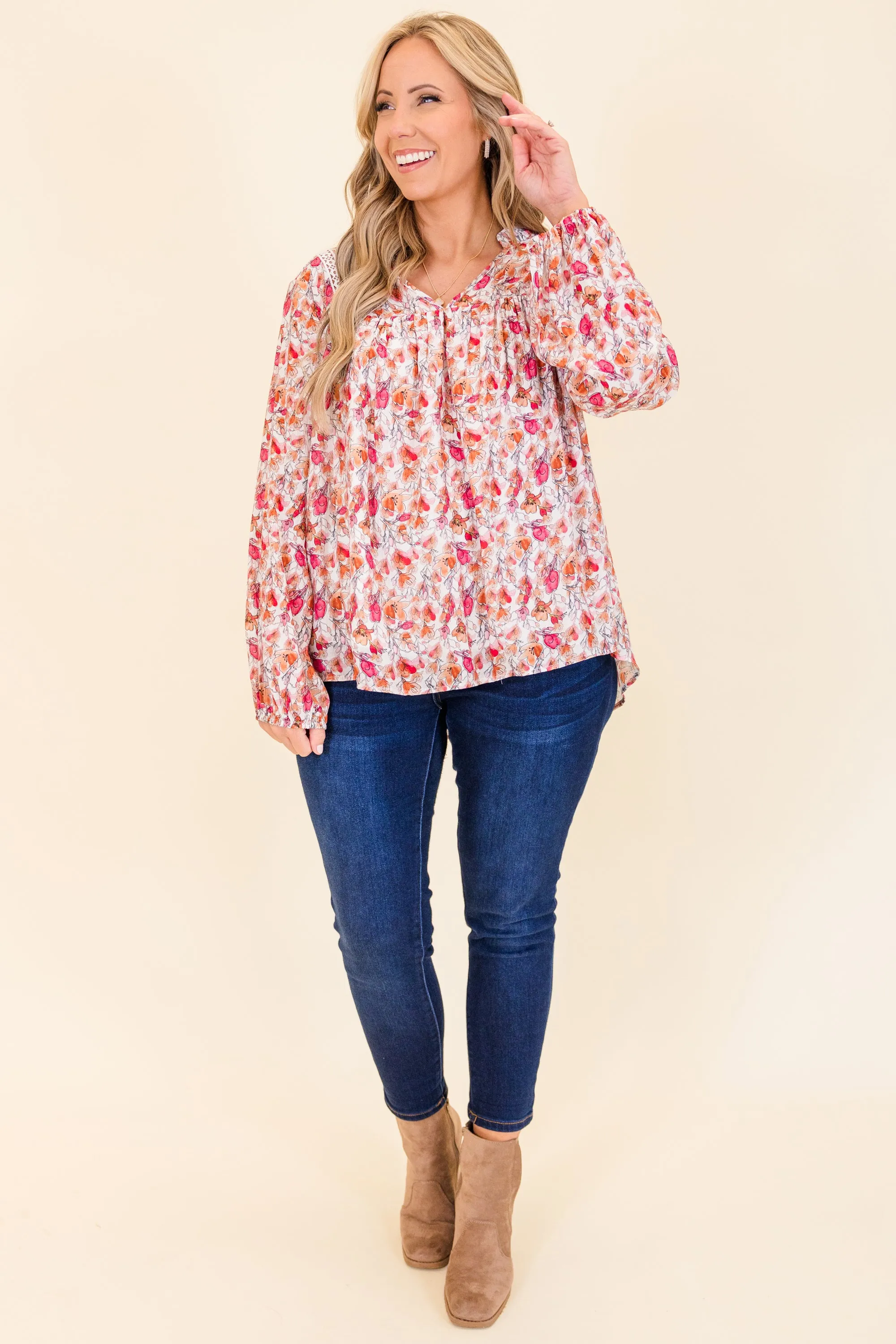 Graceful Blossom Top, Pink