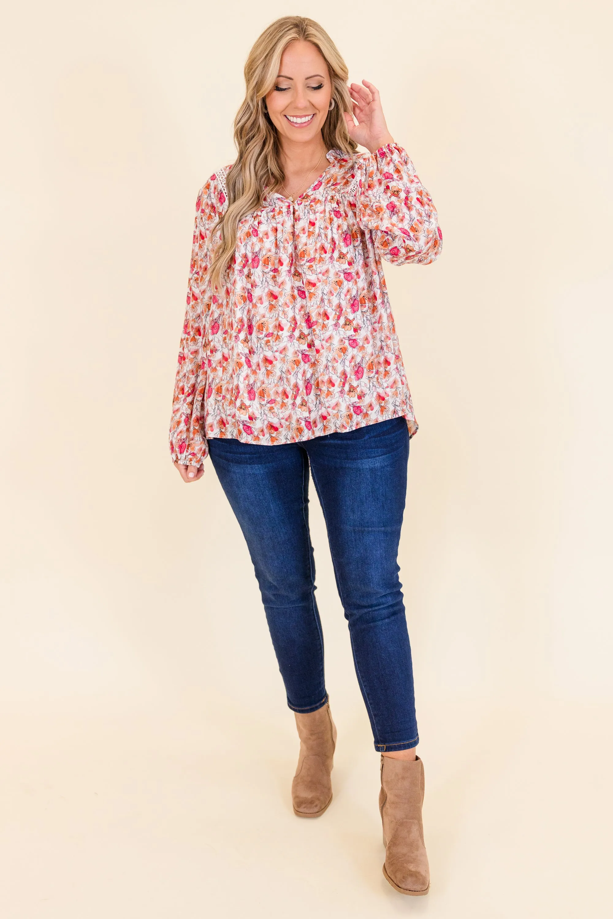 Graceful Blossom Top, Pink