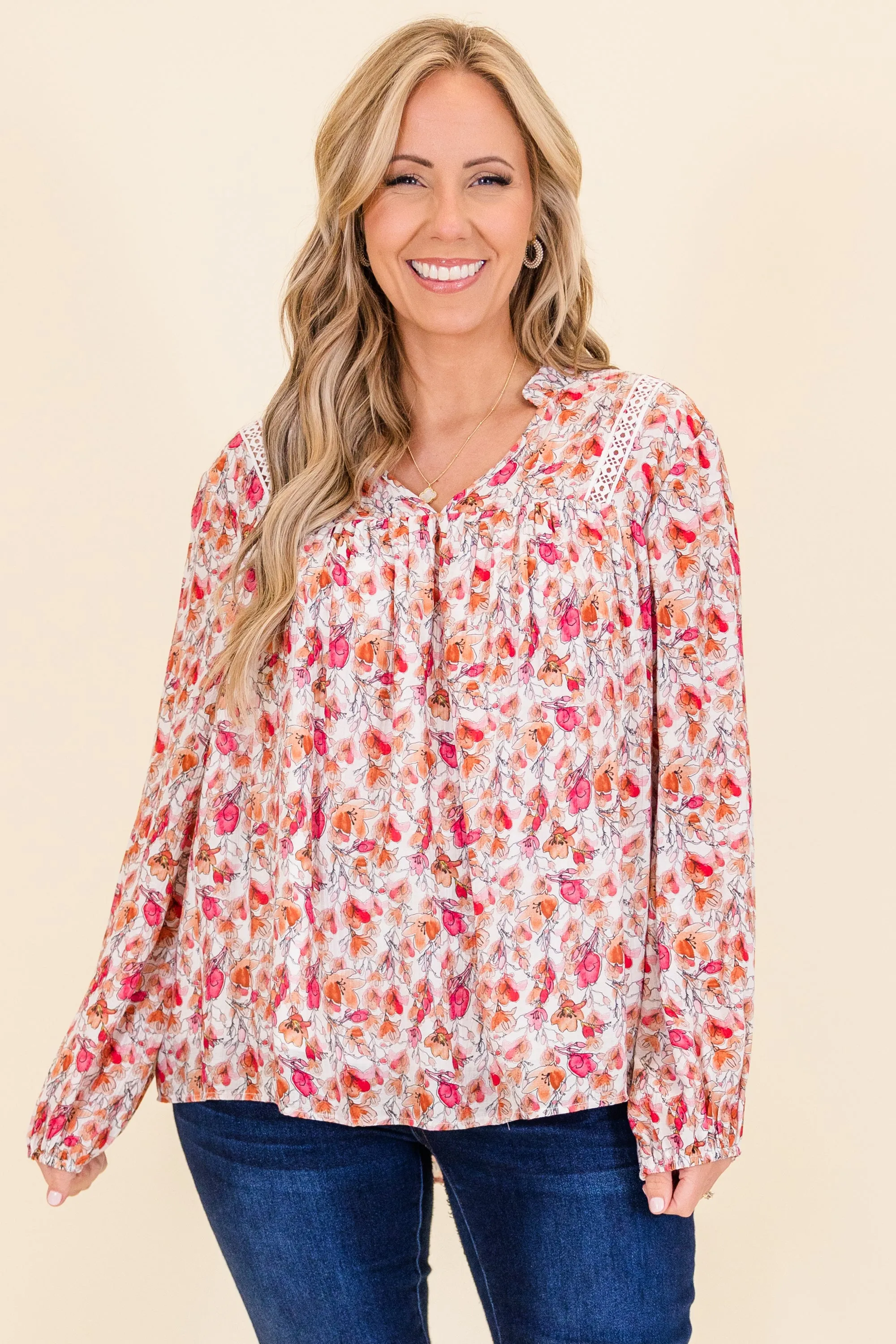 Graceful Blossom Top, Pink