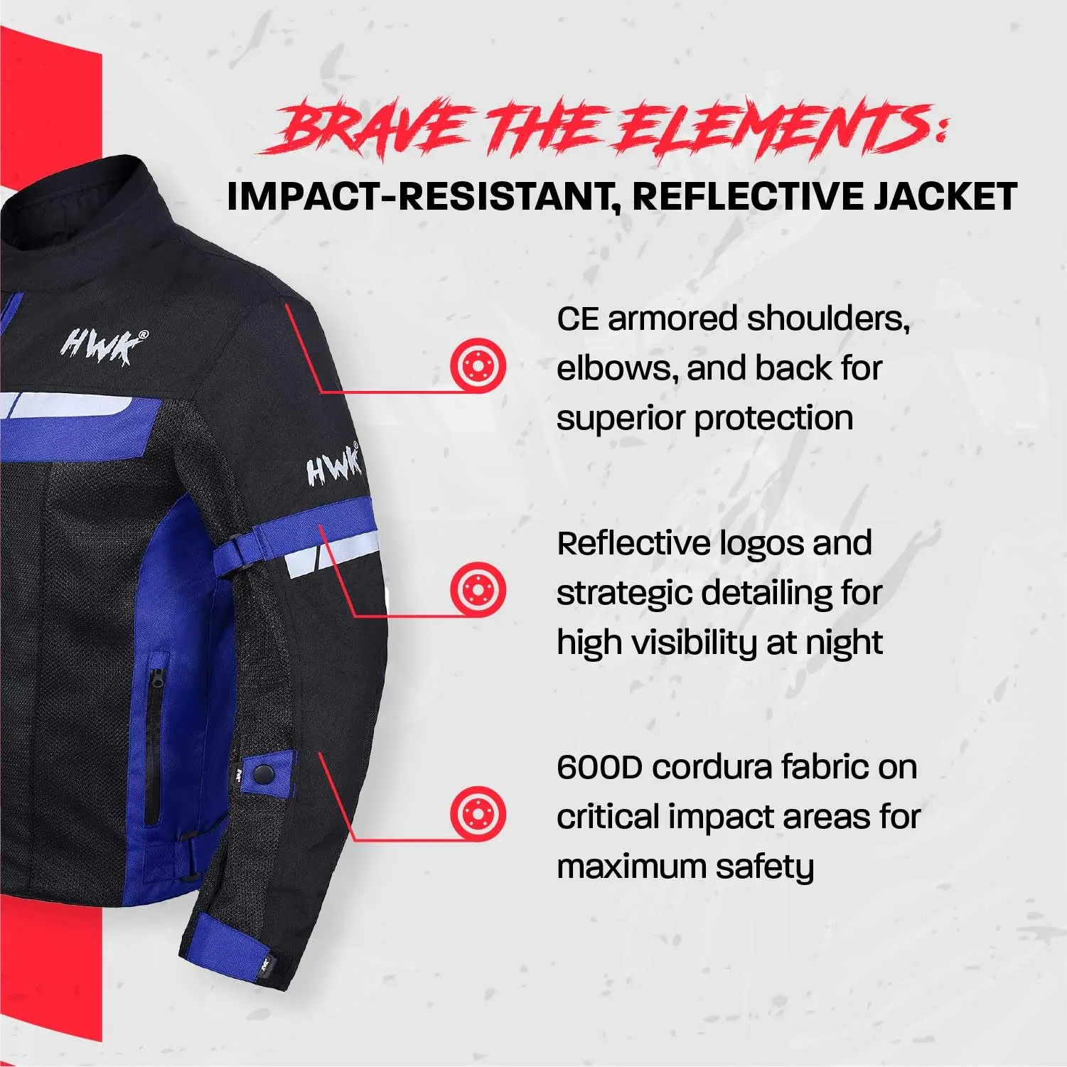HWK Mesh Motorcycle Jacket Riding Air Motorbike Jacket Biker CE Armored Breathable