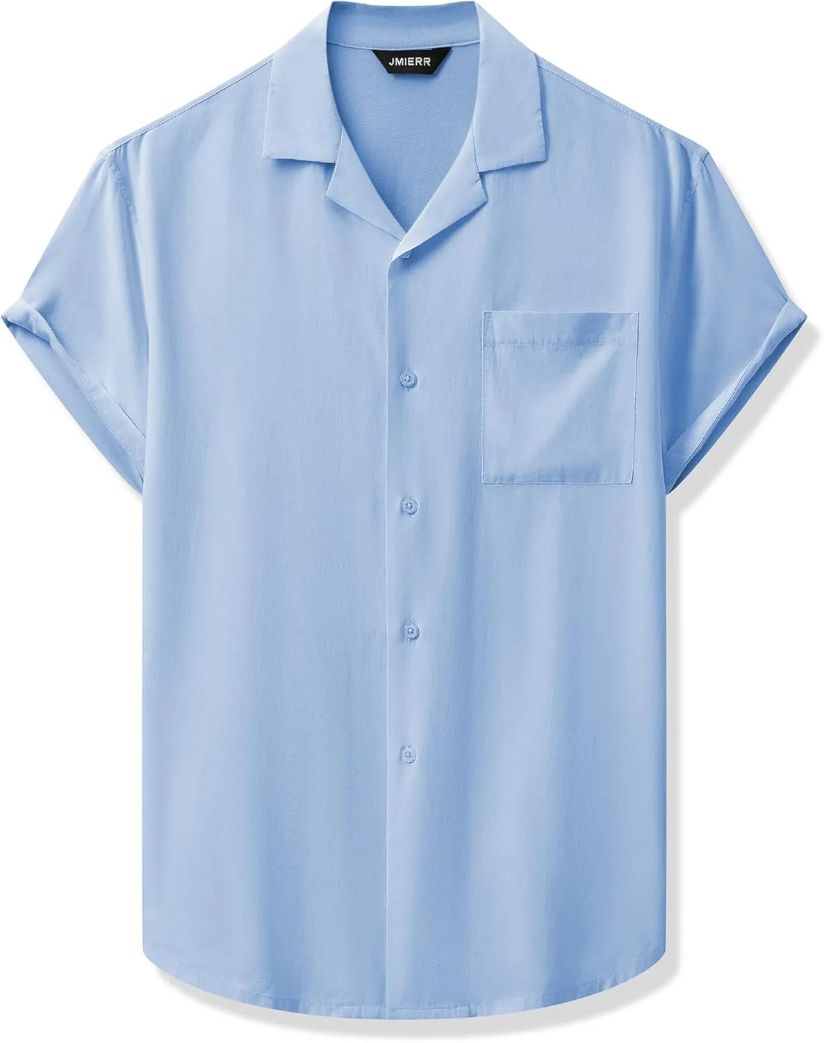 JMIERR Mens Linen Shirts Casual Short Sleeve Button Down Shirts Wrinkle Free Vacation Beach Summer Tops