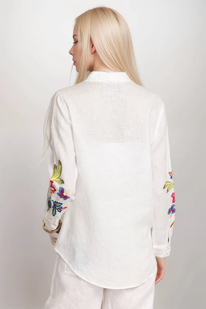 Johnny Was Gracey Linen Oversized Shirt J13324 Boho Chic *