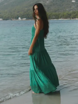 Maxi dress with smock detail