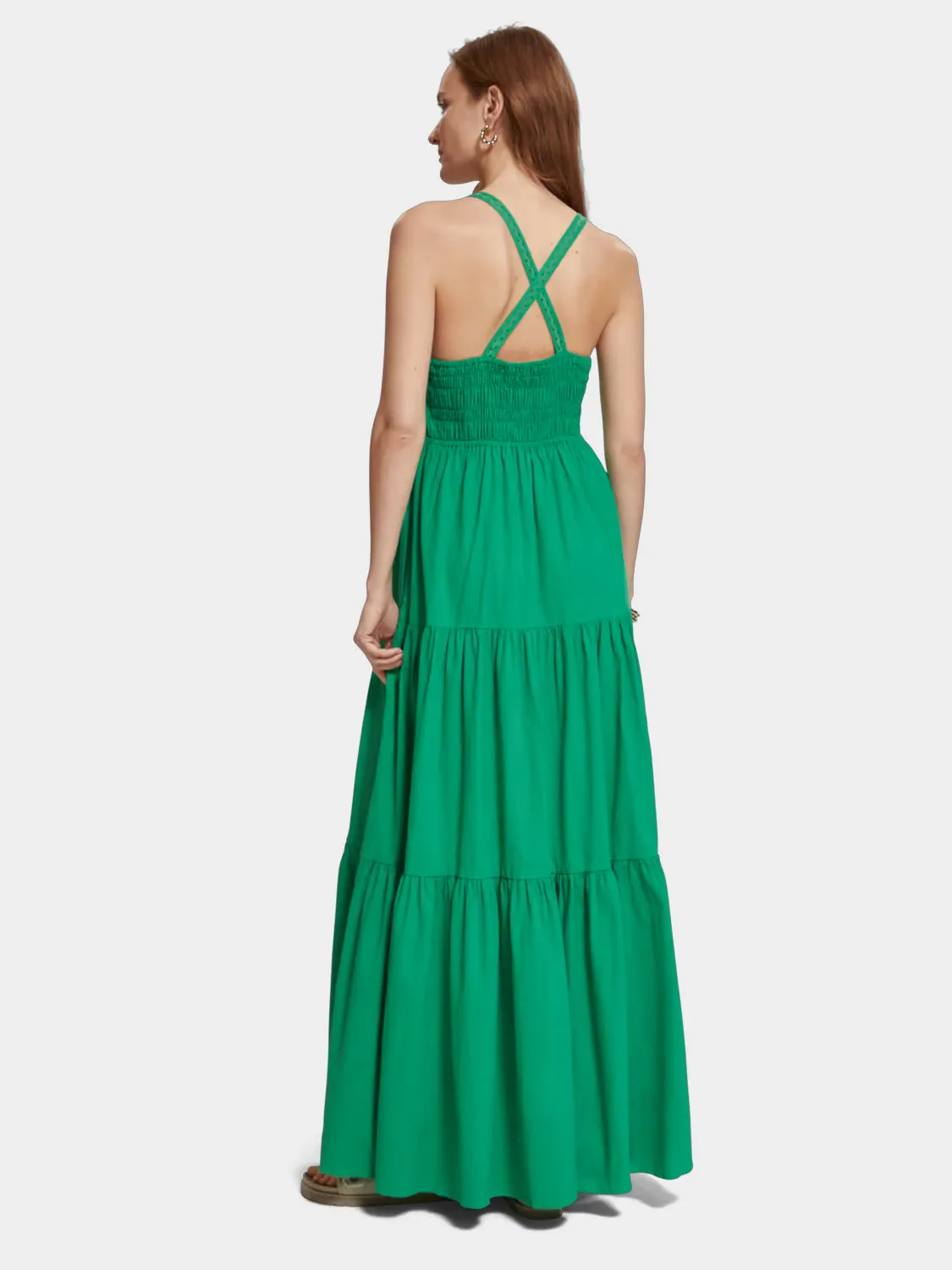 Maxi dress with smock detail