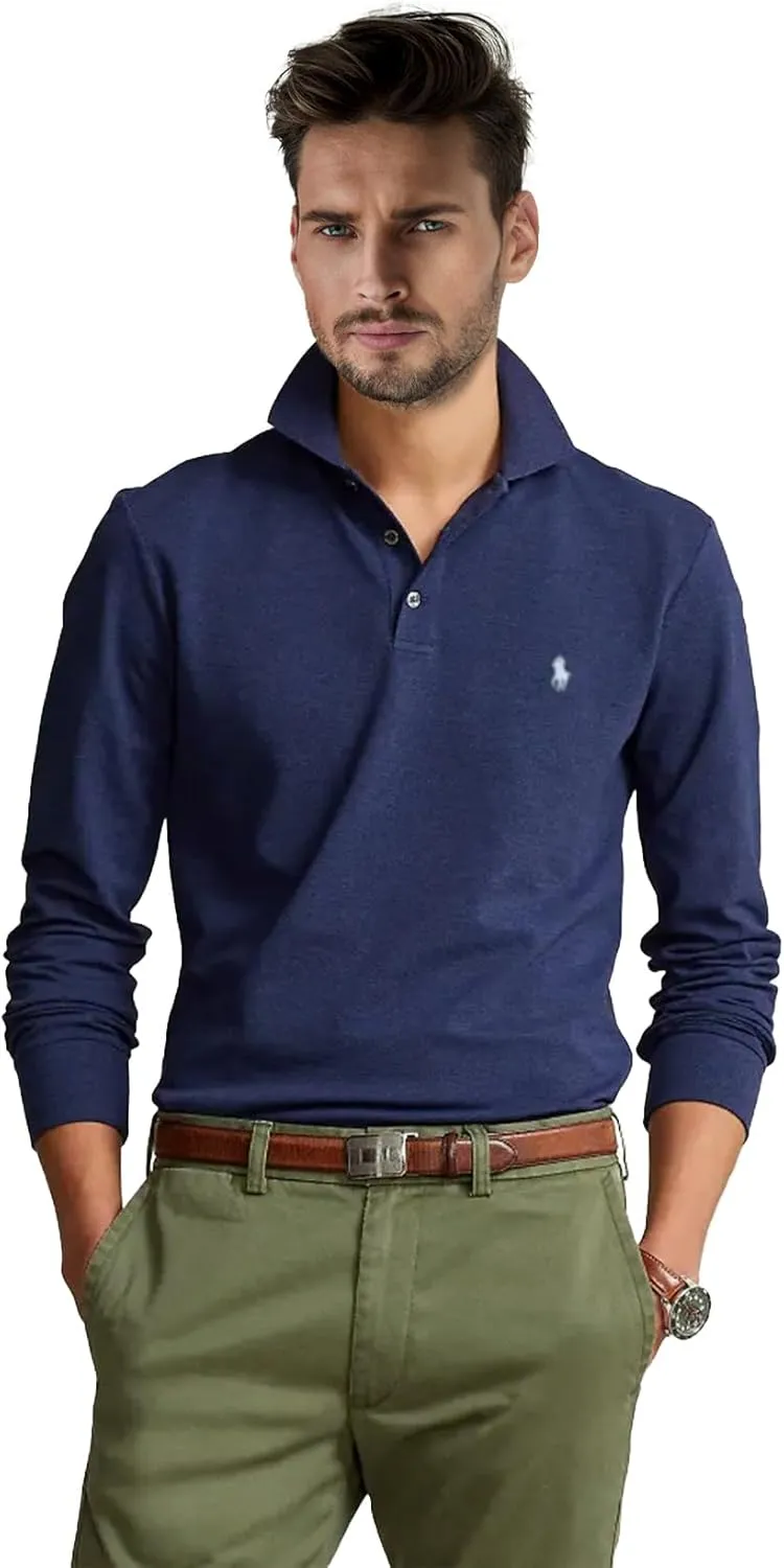 Men's Custom Slim Fit Polo Shirt Short Sleeve for Outdoor Golf Tennis Polo 2 Buttons Tops-Proudly of U.S Polo