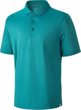 Mens Golf Polo Shirt Moisture Wicking Dry Fit Performance Athletic Short Sleeve Striped Golf Shirts for Men
