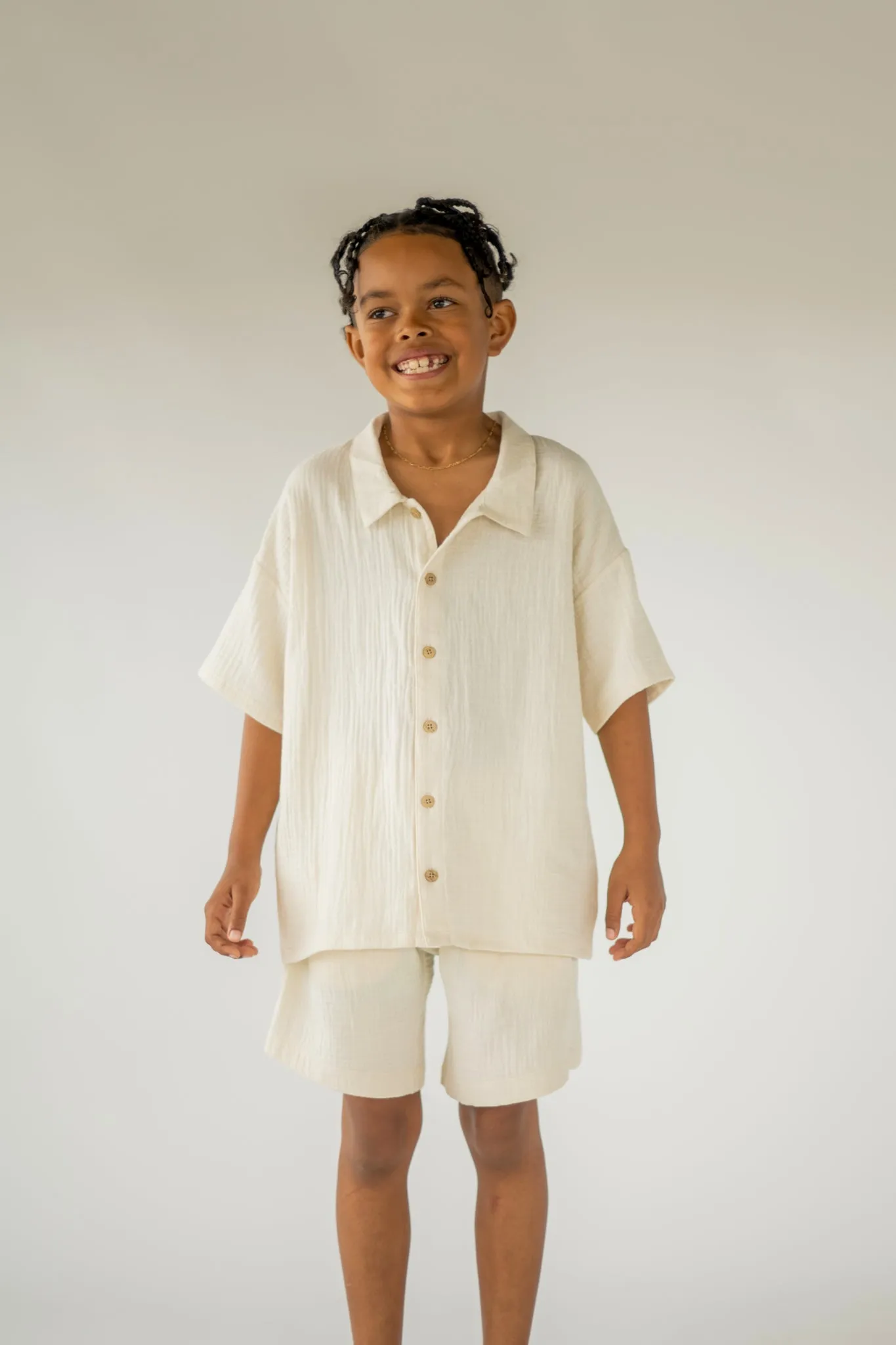 Milk Muslin Button Up