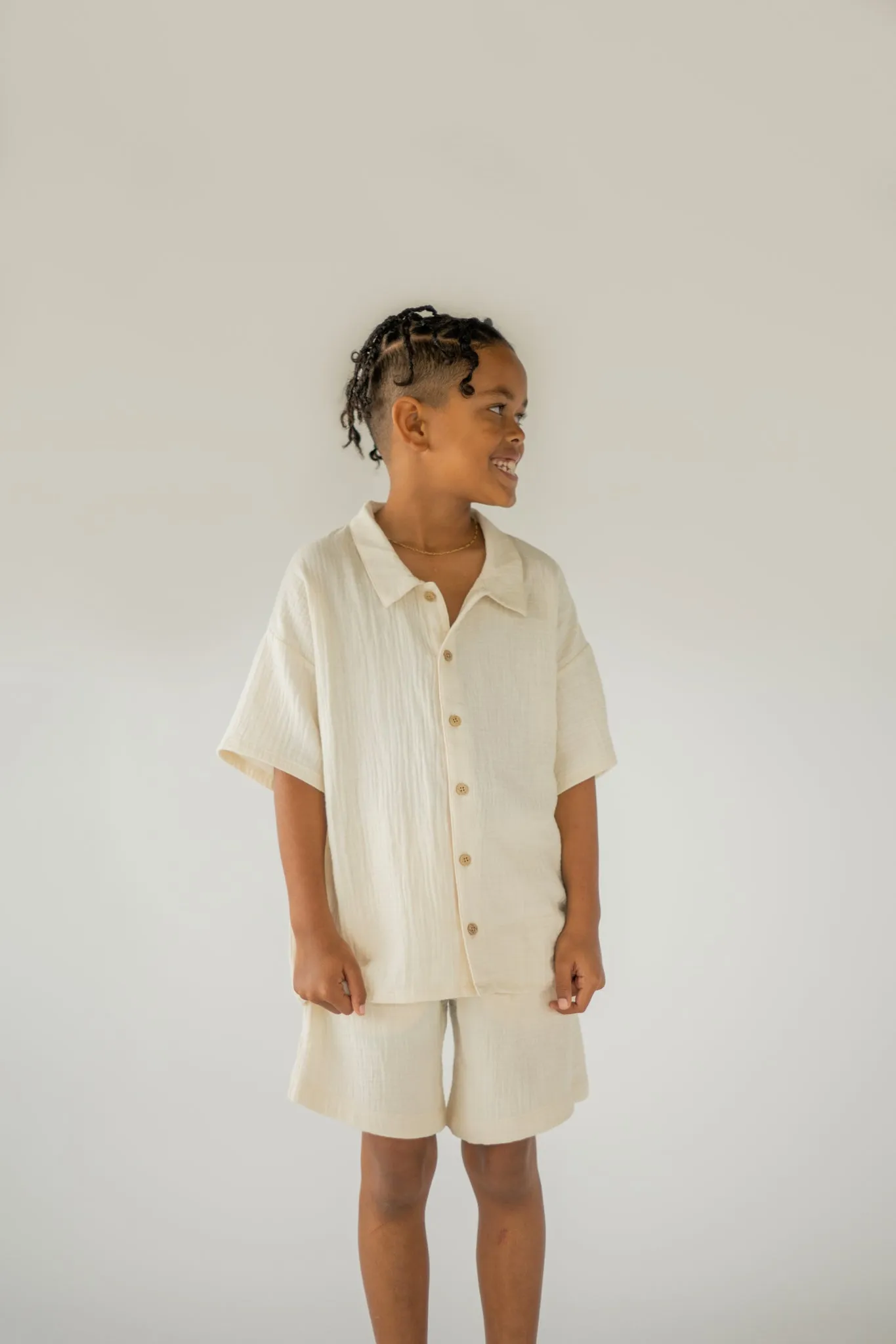 Milk Muslin Button Up