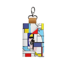Mondrian Boho Evil Eye Patchwork Keychain Pouch