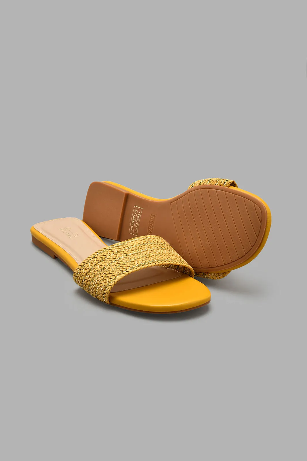 Mustard Weave Mule