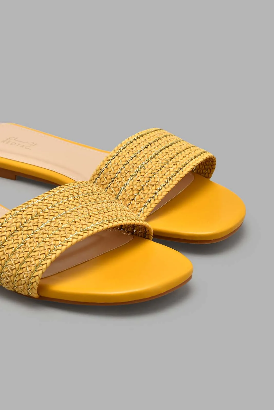 Mustard Weave Mule