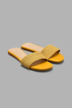 Mustard Weave Mule