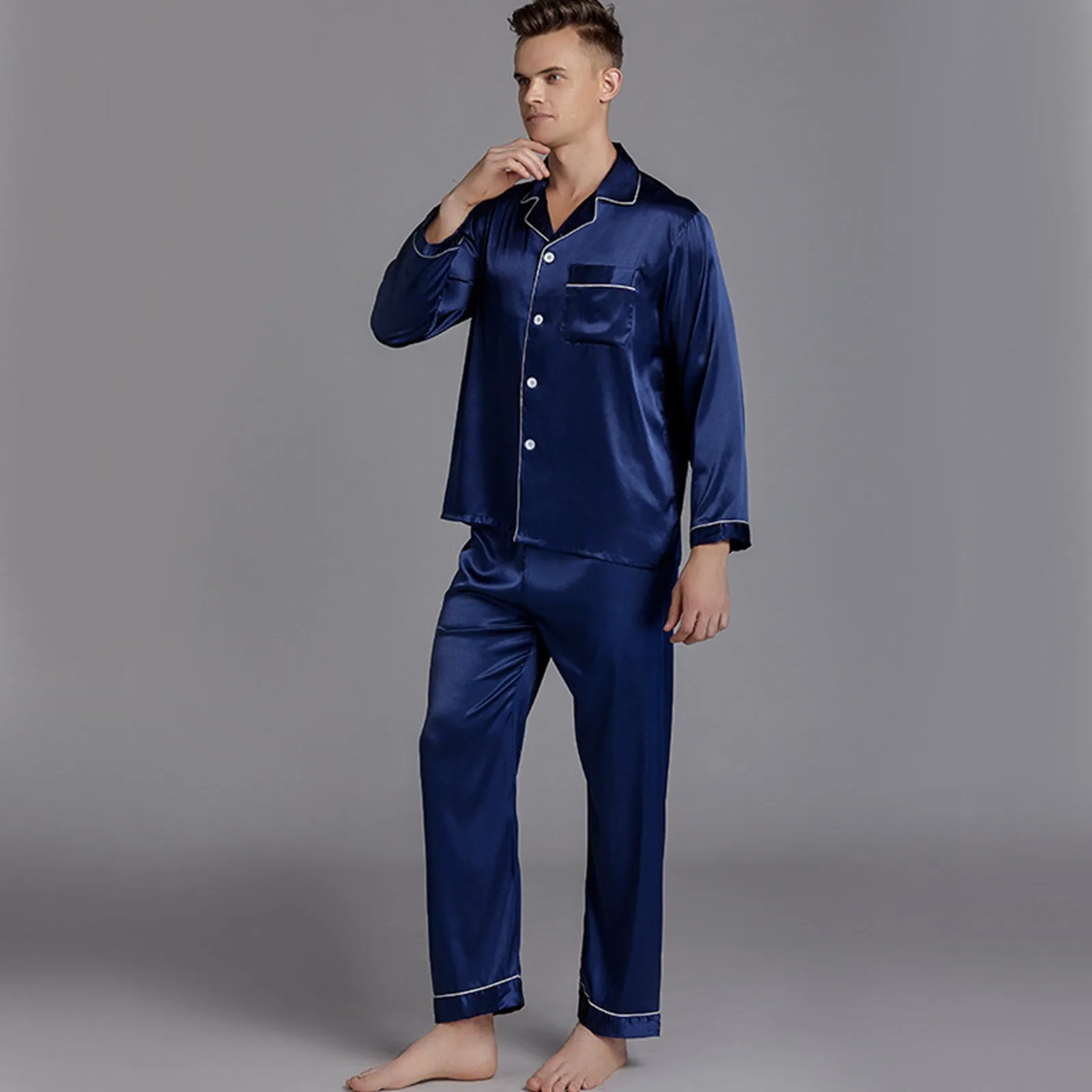 Navy Blue Pajamas Sets Sleepwear