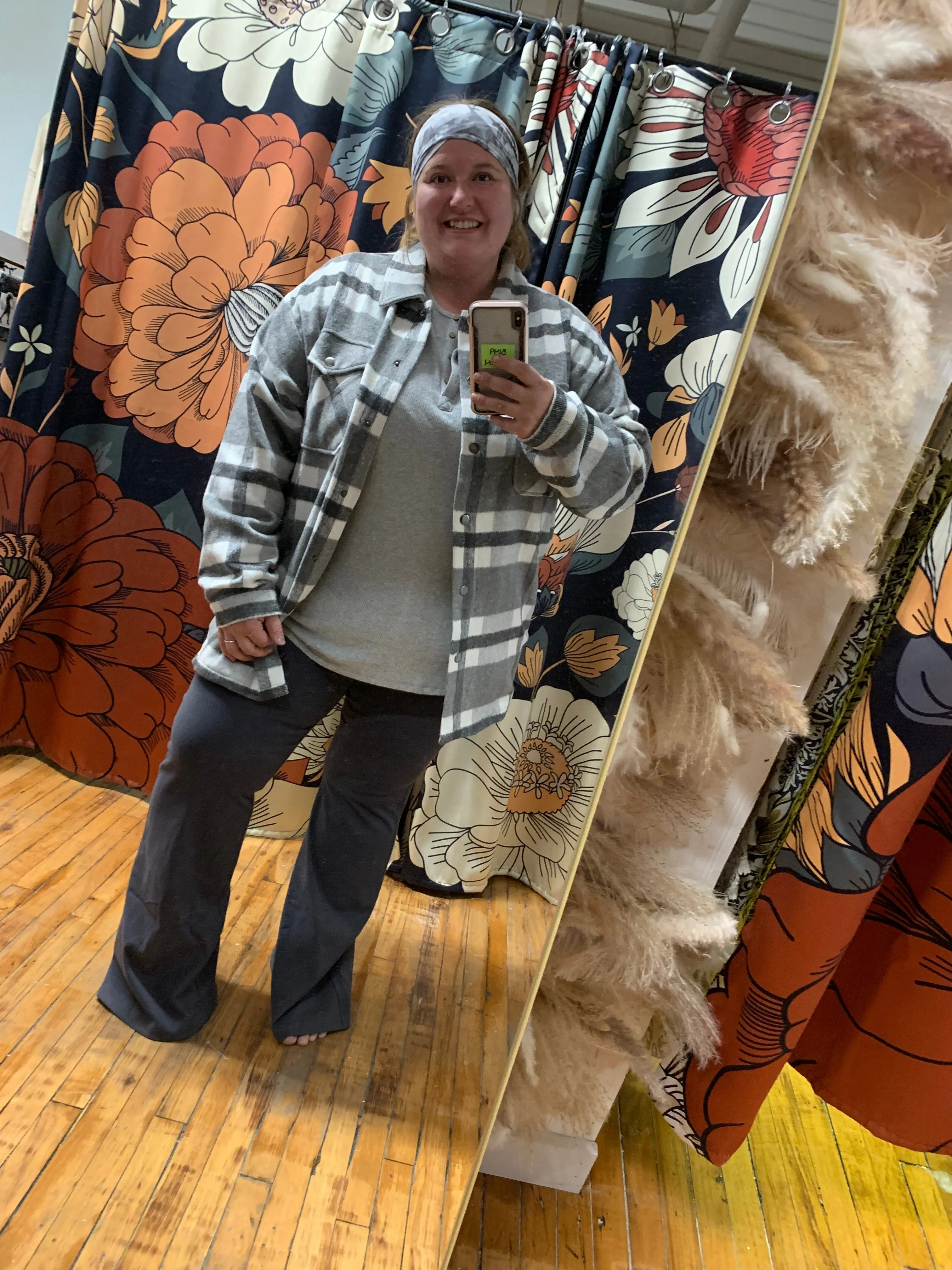 Norah Plaid Shacket - Classic Grey and White